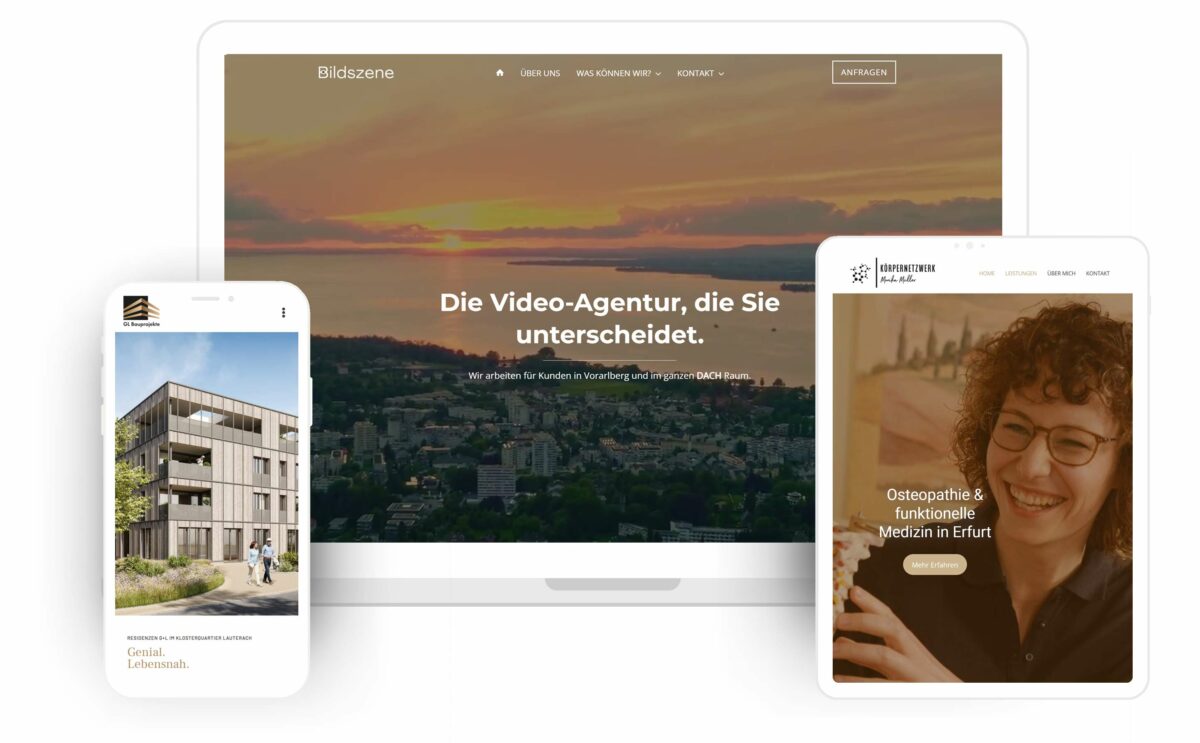 Webdesign Vorarlberg Mockup für verschiedene Viewports