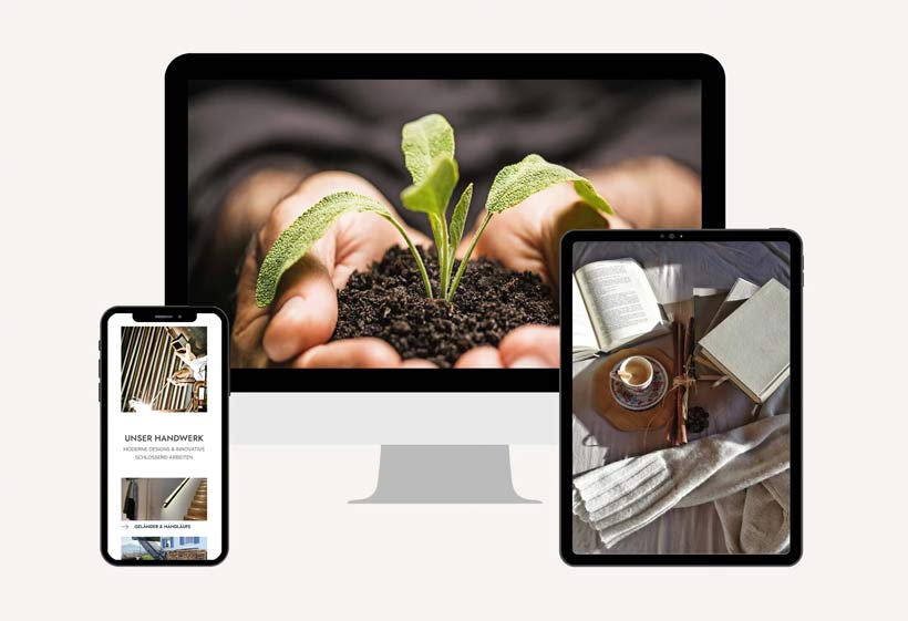 Mockup der M2 Webagentur mit schönem Desktophintergrund